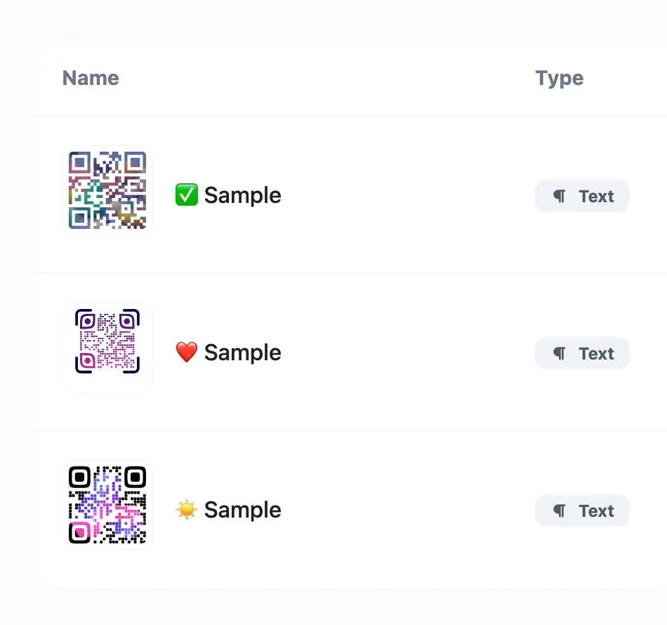 Captura de tela da página do sistema de código QR do aplicativo